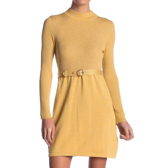 belted knit dress